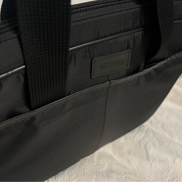 Vintage Hartmann Black Nylon Business Brief Briefcase Laptop Tote Work Bag - Picture 3 of 7